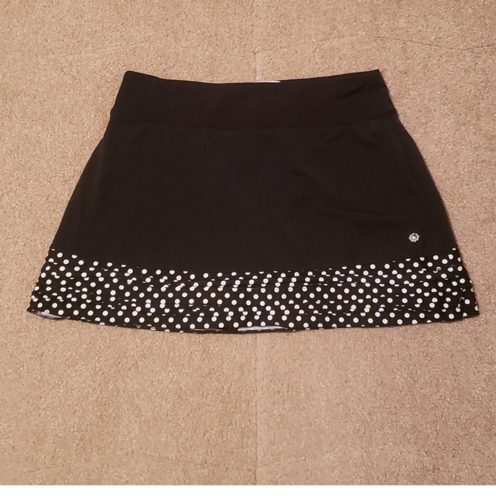 Jerdog’s White and Black Polka Dot Women's Tennis/Pickleball Skirt